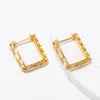 Hoop örhängen Huggie Gold Plated Earring Classic Square Fashion Jewelry for Women White Crystal CZ Top Quality Gifts Piercing Earringshoop