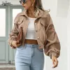 Women's Jackets Jackets for Women Lantern Sleeve Cropped Bomber Jacket Overcoat Outwear Fashion Spring Vintage Corduroy Autumn Winter Coat 18047 230303