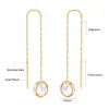 Hoop Earrings 2023 Rose Gold Drop Round Shell Earings Stainless Steel Dangle Korean Earring Set For Women Fashion Jewelry Pendientes