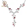 Chokers Gem S Ballet 8 08ct Natural Red Garnet Bridal Necklace for Women 925 Sterling Silver Gemstone Wedding Sieraden 230306