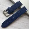 Cinturini per orologi adatti a tutti i tipi di cinturini fatti a mano in cera d'olio cinturino vintage in vera pelle pelle di vitello blu 24 mm