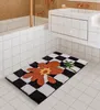 Mattor fluffiga rutnät badmat mjukt badrum matta sängplats mattor område mattor anti slip pad hem dekor matta mattor för sovrum dörrmatta ingång 230303