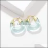 Charm harts akrylguld charms klipp örhängen för kvinna mode koreansk överdrift stor smyckespresent leverera dhlsq