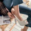 Elbise ayakkabıları meotina yüksek topuklu kadınlar pompalar toka platformu sivri uçlu slingbacks yay peep toe lady bahar artı boyut 33-43