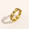 Designer Luxury Jewelry Daisy Stainless Titanium Steel Bronze Flower Flower Zircon Casal Ring
