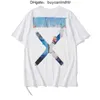 T-shirts pour hommes T-shirt Off s Offs White Street Fashion Brand Couple Star avec manches Imprimé Lettre x le dos Printy8wty8wt