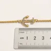 Högkvalitativ lyxsmycken Antikt Family Ship Anchor Diamond Inlaid Armband Kvinnlig personlighet Dumb Stål Tryckt hand