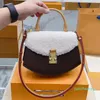 New Brown Flower Bag Designer Luxury Shoulder Crossbody Handbags Classic Vintage Messenger Purse Leather Fashion Hand 02