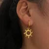 Boucles d'oreilles en acier inoxydable nouveau soleil Totem plaqué cerceaux tendance boucle d'oreille à breloque pour les femmes bijoux fête meilleurs cadeaux