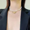 Pendentif Colliers Dincior Ins Mode Vintage Papillon Collier de perles naturelles Accessoires pour filles