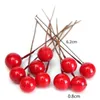 Couronnes de Fleurs Décoratives 100pcs Mini Rouge Artificielle Étamine Baies Bundle DIY Gâteau De Mariage De Noël Boîte Cadeau DécorationDécor Décoratif