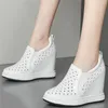 Dress Shoes Oxfords Women Genuine Leather Wedges High Heel Pumps Female Summer Round Toe Platform Fashion Sneakers Casual