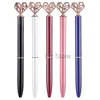 Metal Loving Heart Ballpoint Pens Peach Heart Student Teacher Writing Ball Point School Office Business Signature Pen Th0766