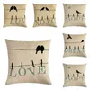 Cuscino 18 pollici Love Bird Word Cotton Linen Throw Case Cover Home Decor