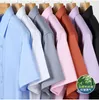 Camisas casuais masculinas qualidade fibra de bambu camisa masculina manga longa estiramento livre cuidado conforto macio negócios profissional entrevista formal camisas 230306