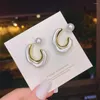 Pendientes de aro KPOP Corea Japón Double Side Irregular Resina C Círculo Hoops Gran estado de cuenta para mujeres