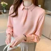 Blusas femininas chikichi senhoras cetim camisa de manga longa mulher branca vintage escritório toca femme 2023 moda blusa de mujer