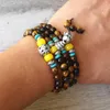 Strand Women Men 6MM 108 Beads Tibetan Buddha Chakra Mala Bracelet Tiger Eye Stone Yoga Zen Healing Charm Beaded Jewelry