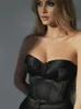 Débardeurs pour femmes Camis Odessa Satin Corset Crop Top avec des tasses sans bretelles printemps été sexy hors épaule fête sans manches bustier débardeurs femmes 230306