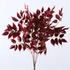 장식용 꽃 방 장식 가정 장식 파티를위한 가지 잎 잎 웨딩 식물 가짜 직물 단풍 식물