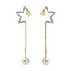 Stud Earrings 2023 Long Super Fairy Star Tassel Pearl Women's Light Luxury Temperament Fashion All-match Jewelry Gift Trend