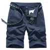 Shorts masculinos 2023 Multi Pocket Men's Khaki Folto Zipper Plus Tamanho Casual Casual Black