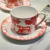 Cups Saucers Luxury Jungle Tiger Coffee Cup Home Office Mug With Saucer Breakfast Milk Juice Tea Handle Ceramic Gift