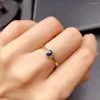 Cluster Rings Natural And Real Sapphire Ring 925 Sterling Silver Female Engagement Jewelry