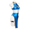 Anime Costumes ChunLi Sexy Swimsuit Cosplay Come Dress Swimwear Outfits Halloween Carnival Suit Z0301