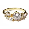 Pierścienie klastra s925 srebrny pierścionek moda moda cround cut Symulacja Diamond Wedding Wedding zaręczynowy prezent rocznicowy