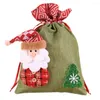 Décorations de noël décoration sacs-cadeaux paquet de toile de jute pour enfants bonbons sac à biscuits cadeaux USJ99