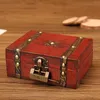 Jewelry Pouches Bags Wooden Vintage Lock Treasure Chest Storage Box Case Organiser Ring Gift For Girls