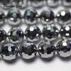 Colliers de perles Terahertz 8mm 10mm facettes rondes énergie de la santé perles de pierre en vrac pour la conception de bijoux 230306