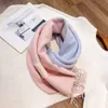 Vintergradient Fashion Silk Scarf New Arrive Man Womens Shawl Scarf 3 Style Letters Scarves Storlek 60-190 cm Top Quality