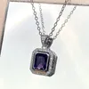 Pendanthalsband Caoshi Charmig Purple Zirconia Halsband för kvinnor Graciösa tillbehör Jubileumsceremoni Fashion Lady Party Jewelry