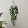 Fiori decorativi finto rattan flessibile facile cure artificiale sospesa eucalipto verde foglie a lungo servizio falsa per giardino