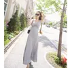 Casual Dresses 2023 Women's Long Dress Tank Top Sexy V Slim Floor Length Solid Color Single Needle Beach Party