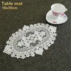 テーブルマットフランスのロマンチックなレース刺繍楕円形マットプレートカップクッションキッチンレストランエルプレイスマットバンケットパーティーコーヒー