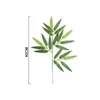 Decorative Flowers 20pcs/lot Artificial Bamboo Leaf Simulation Plastic Silk Cloth Leaves Branches Plant Wedding Home Garden Decorations