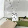 Colección de moda 2023 Nueva joyería de moda de lujo de alta calidad para collar cuadrado de calavera de plata Cadena de suéter de hadas hombres y mujeres amantes simples