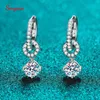 Ear Cuff Smyoue 1CT White Gold Plated Drop Earring voor vrouwen sprankelende bruiloft sieraden 100% 925 Solid Silver Groothandel 230303