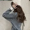 Dames truien pullovers dames plaid gebreide o-neck losse preppy stijl studenten zoete Koreaanse stijlvolle chique chique vrijetijdstoppen harajuku vrouwelijke truien 230306