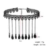 Ras du cou tendance néo-gothique multicouche large dentelle gland collier pour femmes Lolita Vintage noir clavicule chaîne charme bijoux cadeau
