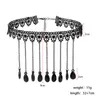 Choker Trend Neo-Gothic Multi-Layered Wide Spets Tassel Necklace For Women Lolita Vintage Black ClaVicle Chain Charm Jewelry Gift