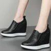 Dress Shoes Oxfords Women Genuine Leather Wedges High Heel Pumps Female Summer Round Toe Platform Fashion Sneakers Casual