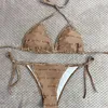 Kobiety projektantki strojów kąpielowych Kobiety seksowne bikini bieliznę letni strój kąpielowy z literami moda dama dwupie kostium kąpielowy Wysoka jakość 5AQD