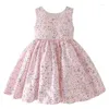 Girl Dresses 1-7Y Summer Sleeveless Short Toddler Formal Flower Wedding Pageant Party Gowns