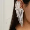 Pendientes de tuerca a la moda para mujer, joyería de plata 2023, regalo de fiesta de noche súper brillante, accesorios para pendientes de ala para mujer