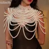 Waist Chain Belts Sexy Women's Pearl Body Chain Bra Adjustable Size Shawl Necklaces Collar Shoulder Fashion Tops Chain Necklaces Body Jewelry 230306