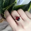 Cluster Rings Garnet Ring Natural And Real 925 Sterling Silver 6 8mm Gem Fine Jewelry